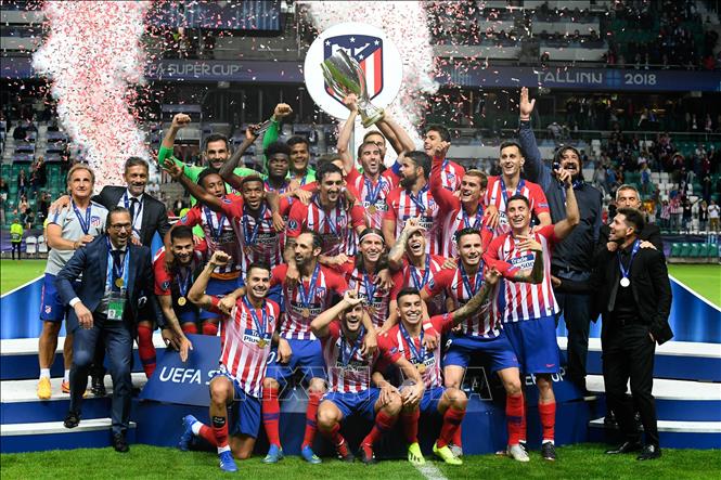 Một trong những hình ảnh thể hiện thành tích khủng của các cầu thủ Atletico